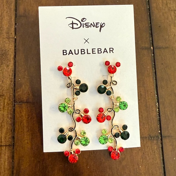 Disney x BaubleBar 
Mickey Mouse String Christmas Lights Earrings - Picture 3 of 3